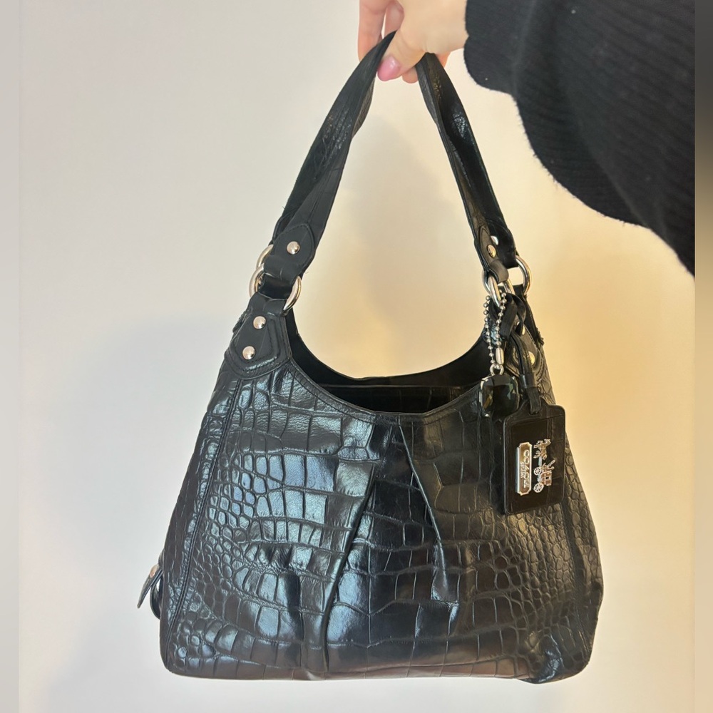 COACH 14602 Madison Embosses Maggie Exotic Black (comes with original dust bag)
